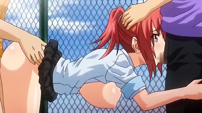 Hentai Red Hair - Free High Defenition Mobile Porn Video - Red Haired Anime Babe Gets Filled  By Two Big Cocks On A Rooftop - - HD21.com